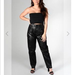Faux leather pants
